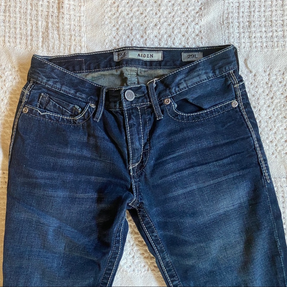 29L BKE Aiden Distressed Boot Cut Jeans.